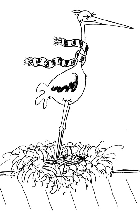 Standfest im Nest - Cartoon von Susanne Stein